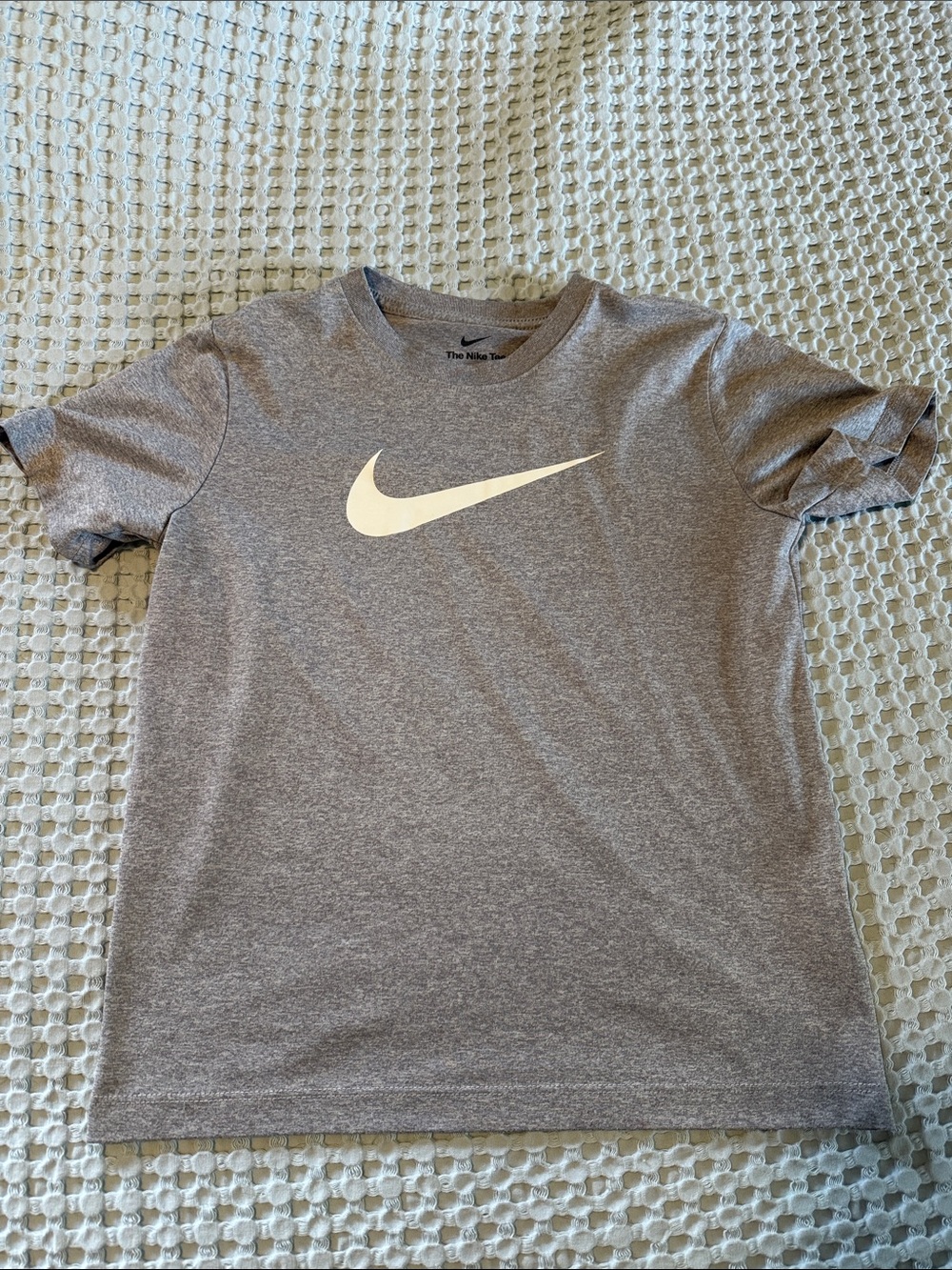 Nike Heather Gray Tee with White Swoosh